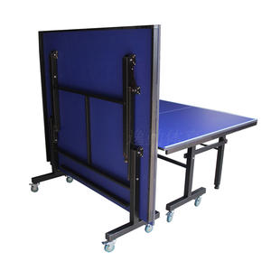 Mesa de ping pong plegable de 274x152.5x76 cm con ruedas para uso en interiores y exteriores, construcción de fibra de densidad media. - Product Image 4