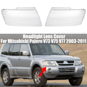 สำหรับมิตซูบิชิ ปาเจโร่ V73 V75 V77 2003-2011 ฝาครอบไฟหน้าโปร่งใสหน้ากากเลนส์โคมไฟไฟหน้าเปลือกเพล็กซิกลาส - Product Image 1
