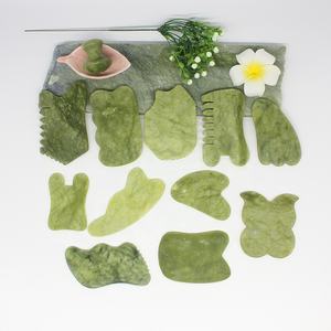 Alat Pijat Wajah <span class=keywords><strong>Gua</strong></span> <span class=keywords><strong>Sha</strong></span> Batu Giok Hijau Xiuyan Alami, Pemijat Wajah, <span class=keywords><strong>Gua</strong></span> <span class=keywords><strong>Sha</strong></span> Kulit Kepala, Batu Giok <span class=keywords><strong>Nephrite</strong></span> Guasha - Product Image 6