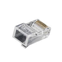 Konektor Cat6 RJ45 8P8C UTP Kabel LAN Tanpa Pelindung dengan Tiga Lubang Tembus untuk Jaringan PC Housing