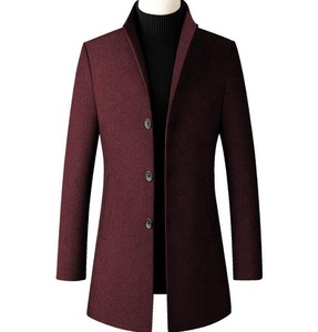 Nuovo Cappotto Invernale in <span class=keywords><strong>Cashmere</strong></span> e Lana Medio-Lungo, Trench da <span class=keywords><strong>Uomo</strong></span> per Affari - Product Image 1