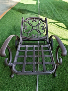 Chaise longue d'extérieur en aluminium moulé, prix <span class=keywords><strong>de</strong></span> liquidation, durable, résistante aux intempéries, inclinable, pour cour et terrasse - Product Image 4