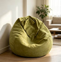 Fauteuil pouf douillet, grand canapé de sol en forme de goutte d'eau, pouf relaxant avec housse amovible pour salon et chambre