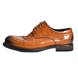 Zapatos de Hombre Hechos a Mano con Cordones, de Cuero, Impermeables, Transpirables, con Suela de Goma Ligera, Estilo Casual para Otoño - Product Image 2