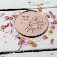 Kunden spezifische glückliche Muttertag Acryl Cake Topper Laser markiert Logo Cupcake Dekoration Geschenk idee Kuchen Dekorieren Lieferungen