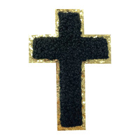 Vente en gros de petits patchs en chenille croisés colorés tendance Sweat-shirt Chapeau 8CM de patch en croix en chenille décoratif pour vêtements