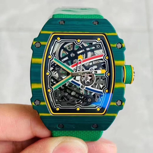 Ultra Thin Carbon Fiber Diver <b>Watch</b> RM6702 <b>Skeleton</b> Dial <b>Automatic</b> Mechanical Rubber Lightweight Tonneau Case Luxury Sport - Product Image 3