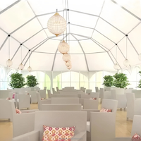 Tente dôme en aluminium ignifuge d'une capacité de 100 personnes pour l'extérieur villa préfabriquée à structure en acier imperméable pour les espaces événementiels