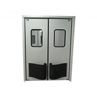 Porte battante simple en acier inoxydable de 0,8 mm, sur mesure, pour entrepôt et restaurant modernes