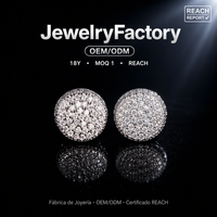 Boucles d'oreilles clous en laiton plaqué or rose, micro-pavé de zircone cubique (CZ), style hip-hop, pour rappeur, pour un look très imposant, idéales pour les fêtes