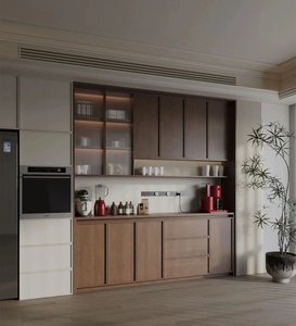 ตู้ไซด์บอร์ดสไตล์โมเดิร์นมินิมอล ทำจากไม้และเคลือบผิวด้าน พร้อมช่องโชว์แบบเปิด และไฟ LED อุ่นๆ - Product Image 5