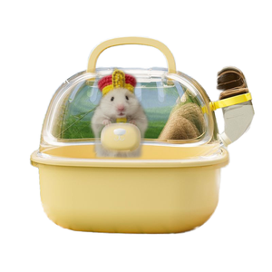 Cage à hamster portable pour usage extérieur, fenêtre transparente en plastique pour les oursons dorés, fournitures pour petits animaux - Product Image 1