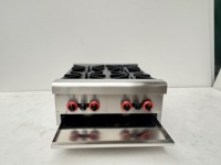 Cuisinière à gaz commerciale à 4 brûleurs en acier inoxydable, pour table, équipement de cuisine de restaurant