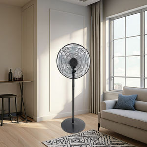 <span class=keywords><strong>Ventilateur</strong></span> sur pied en plastique noir de 16 pouces avec affichage numérique électrique de refroidissement par air télécommandé pour un usage domestique pour les hôtels - Product Image 4