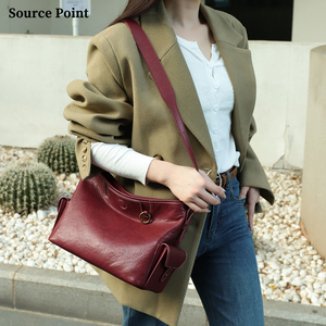 Sacs à bandoulière carrés de grande capacité en cuir de vachette tanné végétal de première qualité, style OL haut de gamme - Product Image 1