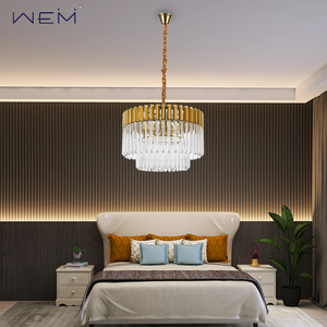Wholes-Lámpara de decoración de Hotel, hecho en China dorado accesorio de luz, candelabros de cristal - Product Image 2