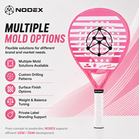 Raquette de paddle Nodex SPORT personnalisable en EVA souple de forme ronde en fibre de carbone