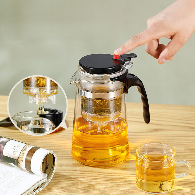 玻璃茶壶水壶散叶茶壶,内置注入器和可拆卸过滤器850毫升