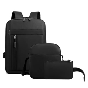 Mochila Antirrobo Impermeable Oxford Geométrica de 3 Piezas con Cierre USB y Capacidad de 20-39L para Viajes al Aire Libre y Estudiantes - Product Image 1