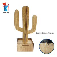 Puzzle 3D en bois en forme de cactus, modèle à assembler soi-même, support de rangement de bureau, décoration de la maison, cadeau artisanal éducatif