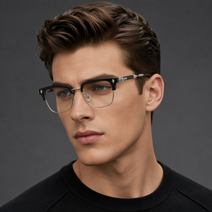 Montatura per Occhiali XPZ in Stile Europeo e Americano, Montatura Retrò per Uomo con Lenti Anti-luce Blu, Occhiali da Vista all'Ingrosso - Product Image 5