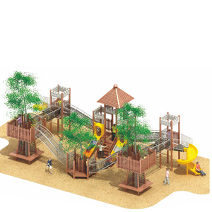 Columpio de madera para niños, pasillo de madera, patio de juegos al aire libre, equipo de aventura - Product Image 5