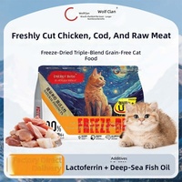 Aliment Sec Sain et Nutritif pour Animaux : Formule Poulet et Morue au Légumes, Riche en Protéines, Lyophilisé, avec Probiotiques pour la Santé Digestive