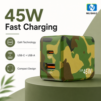 Chargeur rapide GaN 45W 1A1C - Adaptateur compact PD3.1/QC3.0 pour téléphones mobiles - Accessoires de téléphone et accessoires électroniques