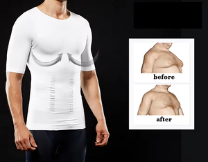 Ropa interior adelgazante moldeadora para hombre, corsé, camisa muscular, manga corta, quemador de grasa, chaleco adelgazante de compresión - Product Image 6