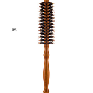 Cepillo redondo de cerdas de jabalí, inclinado y recto, para peinar, rizar y secar el cabello, herramientas de salón - Product Image 2