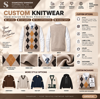 Gilets en tricot Argyle pour hommes, col en V classique, sans manches, gris et noir, jolis débardeurs pour papa et mari
