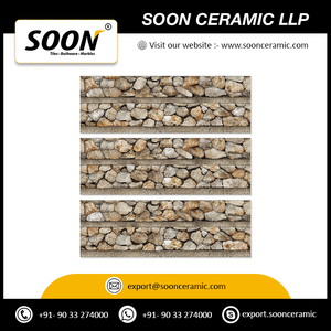 Azulejos de Cerámica para Piso Soon Brand, 400x400mm, 7/8/9mm de Grosor, Diseño Rústico con Textura de Flores y Plantas, Antideslizantes, para Uso Exterior, Gujarat - Product Image 2