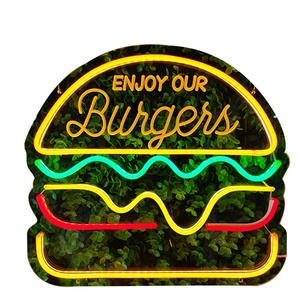 Enseigne néon LED acrylique lumineuse décorative à intensité variable pour Burger, Pizza légère, Hot-dog, Frites, Café, Ramen, style gastronomique et international - Product Image 5