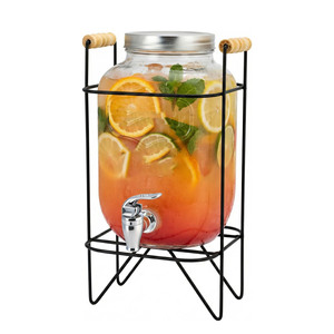 4L 5L 8L 10L Glass Mason <b>Jar</b> Big Volume Juice Beverage Dispenser with <b>Tap</b> Camping Home Brewing Water Barrel - Product Image 1