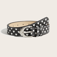 Ceintures pour femmes Y2K, ceintures de créateur rétro à imprimé cœur, accessoire décoratif pour jeans et pantalons en denim, tendance Y2K, mode féminine quotidienne