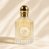 Vente flash - Flacon de parfum rond de 50 ml, 100 ml, 30 ml, flacon de parfum vide avec emballage boîte et couvercle doré, étiquette métallique personnalisée