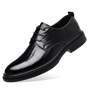 Chaussures habillées en cuir marron à lacets pour hommes, idéales pour le bureau et les occasions formelles, pour jeunes de 18 à 40 ans - Product Image 3