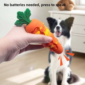 2026 Carrot Silicone Dog Chew <b>Toy</b> - Squeaky, Durable Teething Stick <b>for</b> Boredom Relief & Training - Product Image 3