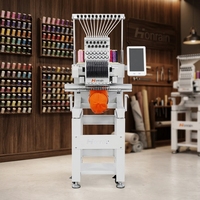 Machine à broder les casquettes informatisée HONRAIN à tête unique et 12 aiguilles, automatique, 1200 tr/min, zone de broderie 350x230mm pour logos de T-shirts