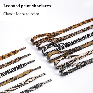 Scarpe piatte stile Premium personalizzate in poliestere lacci colorati con stampa leopardata per accessori Casual da Sneakers venduti in coppia - Product Image 4