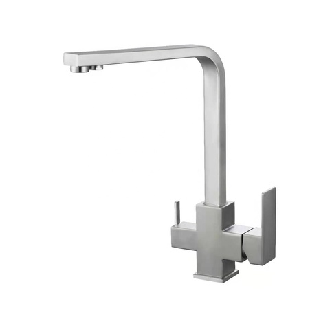 3 Way Stainless Steel Water Mixer Sink Taps Kitchen Faucet