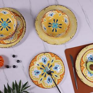 Table décorative <span class=keywords><strong>de</strong></span> nouveau Design 12 pièces bleu jaune sans BPA 11 pouces 100% mélamine pour 4 <span class=keywords><strong>personnes</strong></span> - Product Image 6