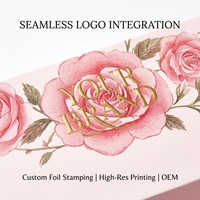 Scatola Regalo Personalizzata per San Valentino con Illustrazione di Rose, Confezione per Cosmetici, Scatola per Packaging Aziendale con Logo Stampato a Caldo