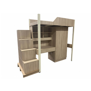 Cama Alta de Madera con Escritorio y Armario de Almacenamiento, Muebles Modernos para Dormitorio Infantil - Product Image 1