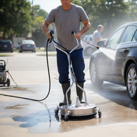 Nettoyeur de surface haute pression Amjet, 24 pouces, acier inoxydable, 20HP, 4000psi, 200bar, robuste, durable, avec accoudoirs, pour la maison
