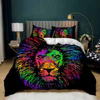 Drap de lit de luxe Simba Lion King 3D housse de couette taie d'oreiller draps ensemble de literie