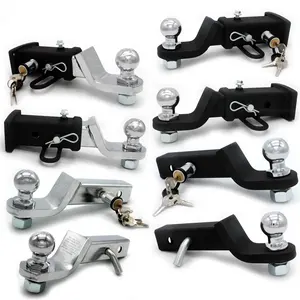 Heavy Duty Black Steel 8T ts-フックとリングTRAILER TOWING HOOK High-Duty Pintle Hook For Trailer Towing