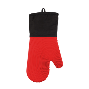 ถุงมือซิลิโคนทนความร้อนสำหรับเตาอบ พร้อมปลายแขนผ้าฝ้ายหนาและชั้นผ้าไม่ทอเพื่อความปลอดภัยในการทำอาหารและอบขนมในครัว - Product Image 6