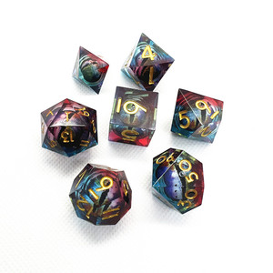 Tùy Chỉnh Dnd Con Xúc Xắc Nhựa Rồng Mắt Lõi Lỏng Cạnh Sắc Nét Handmade Xúc Xắc Đặt Nổi Nhãn Cầu Xúc Xắc D & D <span class=keywords><strong>RPG</strong></span> - Product Image 1