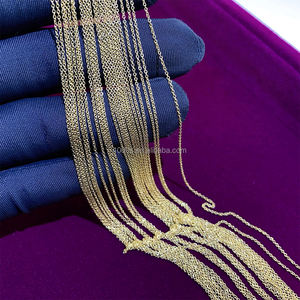 Collar de cadena redondo de oro amarillo de <span class=keywords><strong>14K</strong></span> para hombre y mujer, cadena de oro de 14 quilates, novedad, diseño Simple, venta al por mayor - Product Image 4